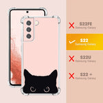 Loqupe Cute Clear Crystal Case For Samsung Galaxy S22 5G 6 1 Inch 2022 Released Shockproof Series Hard Pc Tpu Bumper Protective Cover For Women Girls Cat