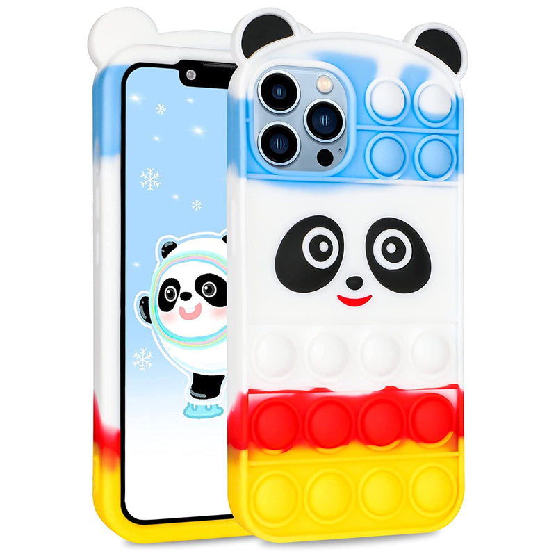 Joysolar Ears Panda For Iphone 13 Pro Max Case Silicone Cases Cute Design Lucky Funy Unique Character Cartoon Cool Kawaii Fashion Fun Fidget Cover For Boys Girls Youth For Iphone 13 Pro Max 6 7