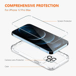 2 Pack Yootech Case Compatible With Iphone 12 Pro Max 6 7 Inch With 2 Pack Tempered Glass Screen Protector 2 Pack Camera Lens Protector Clear Protective Phone Cover For Iphone 12 Pro Max