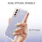 Lontect For Galaxy S21 5G Case Glitter Clear Sparkly Bling Rugged Shockproof Hybrid Full Body Protective Case Cover Without Screen Protector For Samsung Galaxy S21 5G 6 2 2021 Clear Glitter