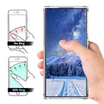 Crystal Clear Samsung Galaxy S22 Ultra Case With Card Holder Kickstand 4 Shock Absorption Corners Ultra Thin Cover Protective Shockproof Wallet Case For Galaxy S22 Ultra 2022 Clear