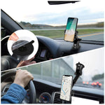 Universal Car Phone Mount With Powerful Clamps Sucker Car Phone Holder For Dashboard Windshield Compatible With Iphone Android Cell Phones Smart Phones Car Holder Mountblack 2
