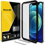 2 Pack Gobukee Screen Protector For Iphone 12 Pro Max Tempered Glass Ultra Hd Clear Easy Installation Frame Bubble Free Case Friendly Compatible With Iphone12Promax 5G