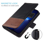 Kezihome Wallet Case For Iphone 13 Pro Max Rfid Blocking Genuine Leather Kickstand Card Slots Case Magnetic Closure Shockproof Flip Cover Compatible With Iphone 13 Pro Max 5G 6 7 Black Brown