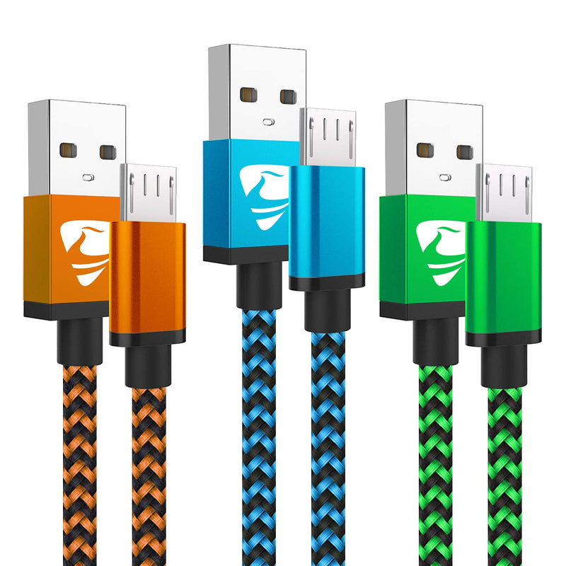 New Micro Usb Cable Fast Android Charging Cord 6Ft 3Pack Charging Cable Br