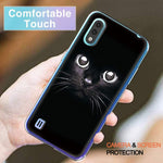 Eouine For Samsung Galaxy A02S Case 6 5 Transparent Clear With Pattern Ultra Slim Shockproof Anti Scratch Soft Gel Tpu Silicone Back Cover Bumper Case Skin For Samsung A02S Black Cat