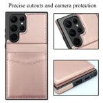 Lakibeibi Samsung Galaxy S22 Ultra Case Dual Layer Lightweight Premium Leather Galaxy S22 Ultra Wallet Case With Card Holders Flip Case Protective Case For Samsung Galaxy S22 Ultra 5G 2022 Rose Gold