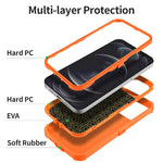 Case For Iphone 12 Pro Max Orange Protective Silicone Mobile Phone Cover Heavy Duty Shockproof Triple Defender High Impact Tough Rugged Hybrid Rubber Orange