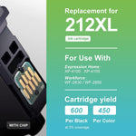 Ink Cartridge Replacement For Epson 212Xl 212 Xl T212Xl For Expression Home Xp 4100 Xp 4105 Workforce Wf 2850 Wf 2830 Printersblack Cyan Magenta Yellow 5 Pack