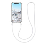 Kwmobile Case Compatible With Apple Iphone 12 Pro Max Crossbody Case Clear Transparent Tpu Phone Cover With Metal Chain Strap White