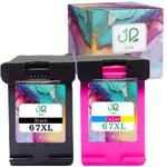 Ink Cartridge Replacement For Hp 67Xl 3Ym57An 3Ym58An Black Tri Color 2 Pack Ink Cartridge Deskjet 2755 1255 2732 2752 67Xl 1 1