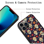 Nhnxhwia Case Compatible With Iphone 13 Pro Max Sugar Skull Art Pattern Girls Women Protective Case With Soft Tpu Bumper Cover Phone Case For Iphone 13 Pro Max 6 7 Inch