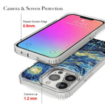 Ceeslian Compatible With Iphone 13 Pro Max Case Transparent Bling Case Tpu Bumper Hard Pc Back Shockproof Art Painted Glossy Clear Shiny Case Starry Night