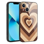 Ook Compatible Iphone 13 Case All Round Shockproof Anti Scratch Cover With Brown Heart Design Tire Tread Anti Skid Camera Protector Wireless Charging Pc Tpu Case For Iphone 13
