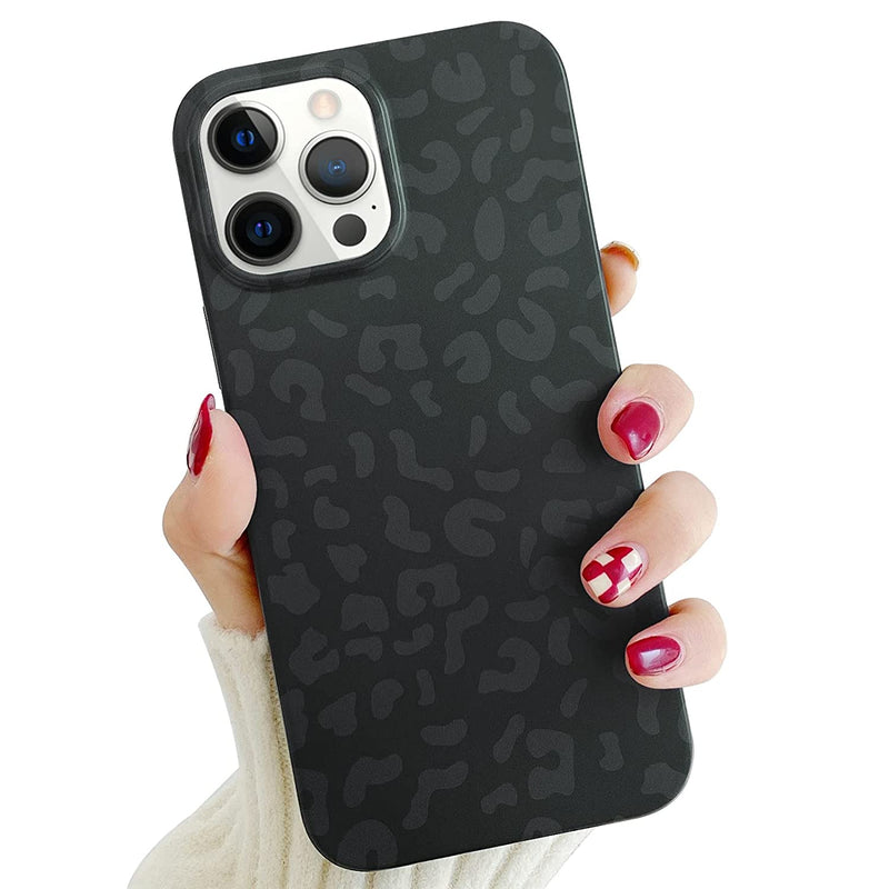 Lapopnut For Iphone 13 Pro Max Case Cute Leopard Cheetah Print Silicone For Girls Women Men Soft Tpu Shockproof Protective Phone Case With Camera Protection Bumper Cover For Iphone 13 Pro Max Black
