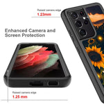 Compatible With Galaxy S21 Ultra Case Cute Sunflower Design 360 Degree Heavy Duty Full Body Protection Cover And Back Bumper Shockproof Case For Galaxy S21 Ultra 5G 6 8 Inchsunflower Night