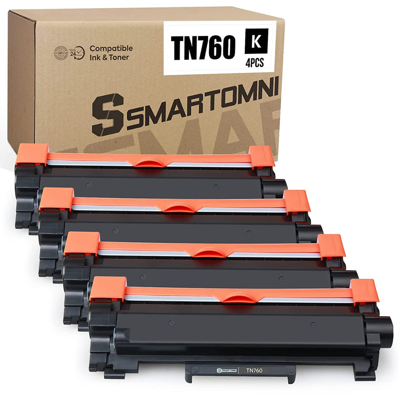 Compatible 760 Toner Cartridge Replacement For Brother Tn730 Tn760 Tn 760 4 Packs High Yield Compatible Use With Brother Hl L2350Dw L2390Dw L2395Dw L2370Dw Dc
