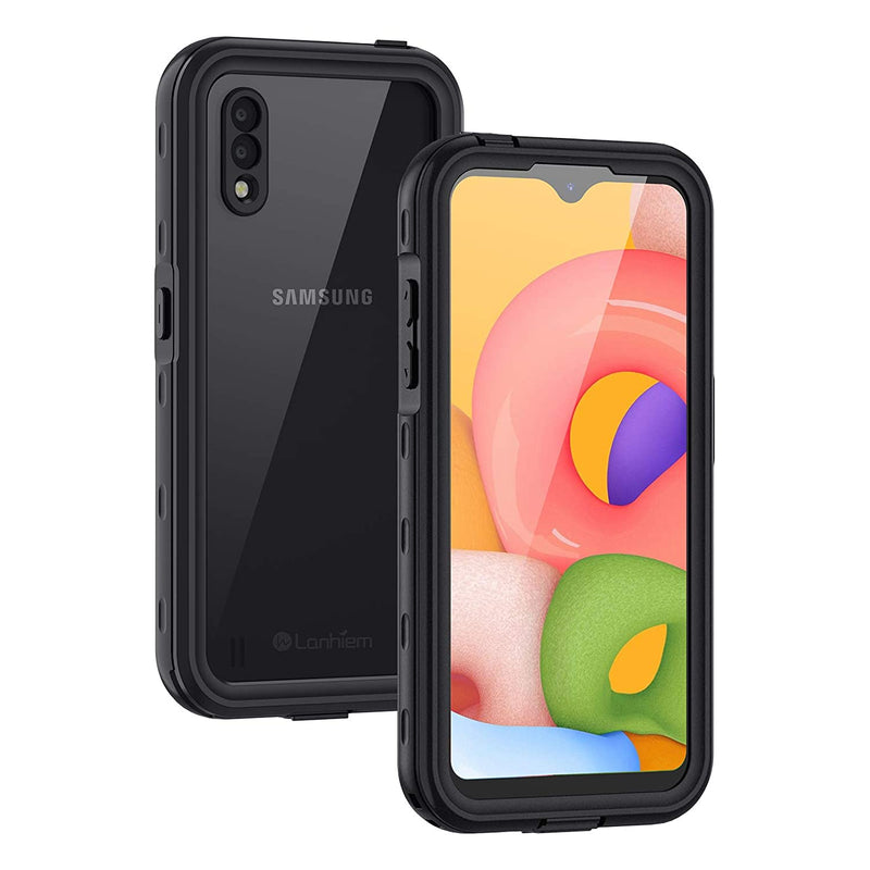 Samsung Galaxy A01 Case Ip68 Waterproof Dustproof Shockproof Case With Built In Screen Protector Full Body Sealed Underwater Protective Cover For Galaxy A01 Black Clear