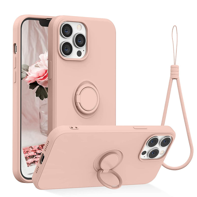Abitku Compatible With Iphone 13 Pro Max Case Silicone With 360 Ring Kickstand Holder Support Magnetic Car Mount Microfiber Cloth Fully Coverage Designed For Iphone 13 Pro Max 6 7 Inch 2021 Pink