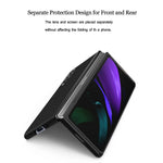 Designed For Samsung Galaxy Z Fold 3 5G Case Thin Slim Shockproof Protective Case Carbon Fiber Pu Leather Soft Touch Durable Scrath Resistant Folding Cover For Galaxy Z Fold3 Black