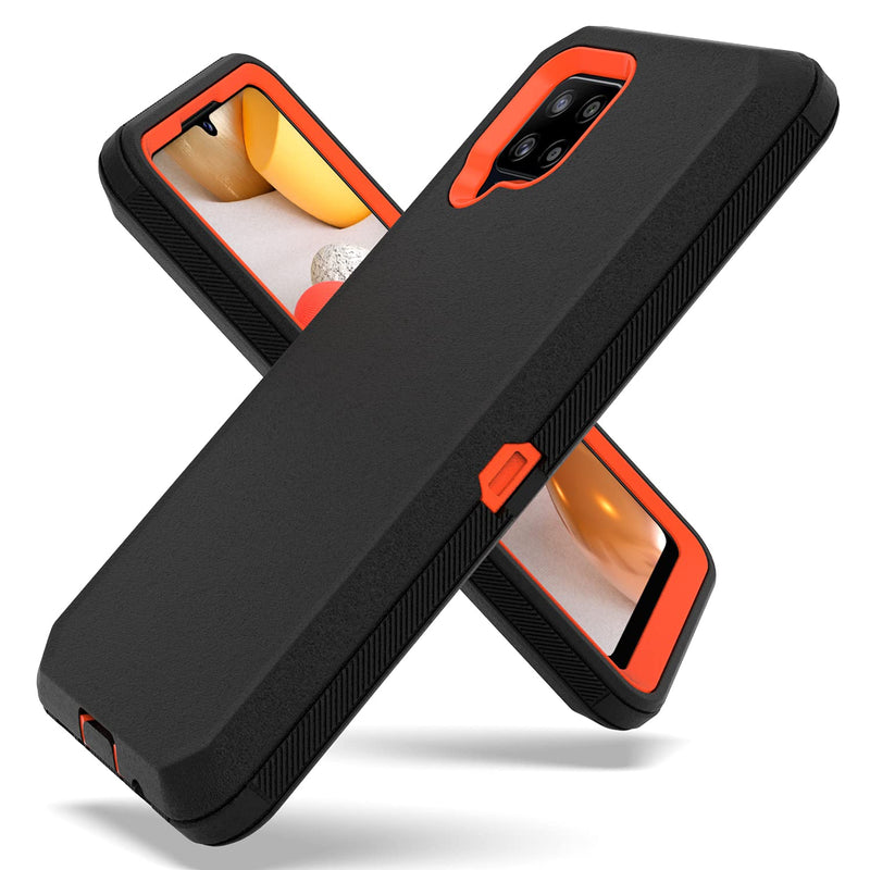 Cell Phone Case For Samsung Galaxy A42 5G Galaxy A42 5G 2 In 1 Premium Hybrid Heavy Duty High Grade Shockproof Protection Case Black Orange