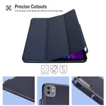 New Procase Navy Ipad Pro 12 9 2020 2018 Soft Flexible Case With Apple Pencil Holder Bundle With Black Slim Compact Portable Wireless Keyboard