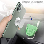 Socket Car Mount For Phone Holder Cute Bear Style Silicone Grip Stand With Phone Line Clasp For Collapsible Socket User Used On Dashboard Home Office Kitchen Desk Wall Color 3 Pack