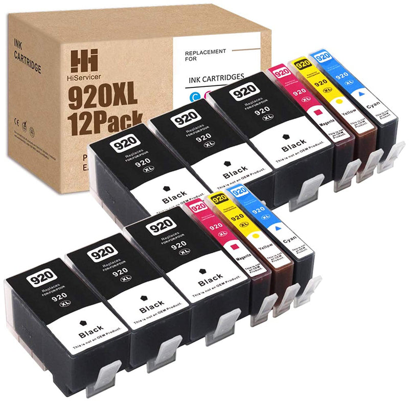 12 Pack Compatible Ink Cartridges Replacement For Hp920 Printer Ink 920Xl Ink 920 Ink High Yield For Officejet 6500A 6500 6000 7500A 7500 7000 Inkjet Printers