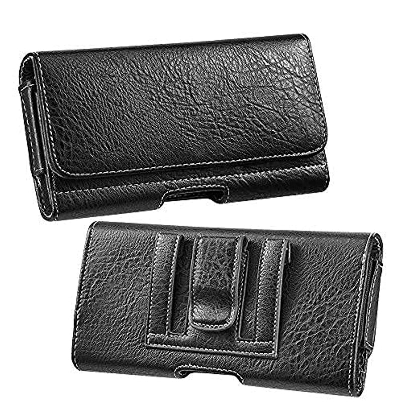 Compatible For Samsung Galaxy A02S A11 A12 A32 A51 A52 A71 A72 Premium Horizontal Leather Carrying Case Holster With Belt Loop Phone Pouch Case Black