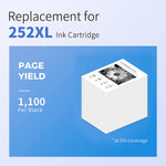 Ink Cartridge Replacement For Epson 252Xl T252Xl 252 Xl For Workforce Wf 7710 Wf 7720 Wf 7210 Wf 3640 Wf 3620 Printer 2 Black