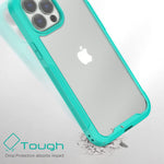 Compatible With Iphone 13 Pro Max Case A Complete Hybrid Shock Absorbing Protective Case With Built In Screen Bumper Suitable For Iphone 13 6 7 Inch Drop Protection Protective Case Cyan Transparent