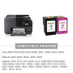 Ink Cartridge For Hp 61 61Xl Replacement Ch563Wn Ch564Wn For Hp Deskjet 1000 1510 2510 3050 Envy 4500 5530 Officejet 2620 2621 4632 4635 Printer 1 Black 1 Tri