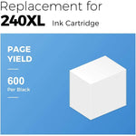 Ink Cartridge Replacement For Canon 240Xl Pg 240Xl 240 Pg 240 Use With Pixma Mg3620 Mg3520 Mg3222 Mg3120 Mg3220 Mx472 Mx452 Mx432 Ts2150 Black 2 Pack