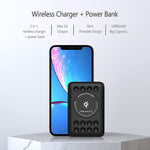 Forcharge Wireless Power Bank 10000mAh, 10W Qi Fast Charging Portable Charger with Suction Cup, Type-C Power Delivery PD and QC 3.0 Quick Charge Mini Compatible with iPhone 8 and Above, for Samsung