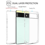 Guagua Compatible With Google Pixel 6 Case 6 4 Inch Crystal Clear Slim Thin 2 In 1 Hybrid Soft Tpu Hard Pc Bumper Cover Anti Scratch Shockproof Protective Cover For Google Pixel 6 2021 Transparent