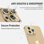 2 Pack Ggooig Lens Protector For Iphone 13 Pro6 1 13 Pro Max6 7 Tempered Glass Treatment Alloy Frame Hd Camera Lens Protector For Iphone 13 Pro 13 Pro Max Gold