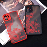 Eyzutak Case For Iphone 13 Pro 6 1 Inch Clear Fashion Animal Sculpture Dragon Cartoon Pattern Frosted Pc Back 3D And Soft Tpu Edge Bumper Silicone Shockproof Protective Case Red 1