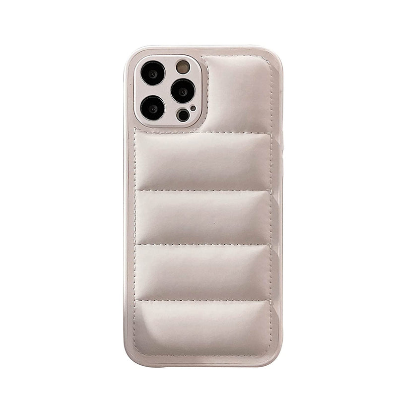 Down Jacket Phone Case Compatible With Iphone 13 Pro Max 6 7 Inch Luxury Fashion Unzip Sofa Silicone Puffer Soft Touch Cloth Full Portection Shockproof Girls Women Cover Shell For 13Promax White