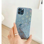 Hjwkjus Compatible With Iphone 13 Pro Max Case For Girls Woman Laser Glitter Heart Pattern Hard Back Case With Soft Tpu Bumper Protective Bling Cover For Iphone 13 Pro Max 6 7