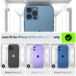 Tocol 6 Pack Camera Lens Protector Compatible With Iphone 12 Pro Max Premium Aluminum Alloy Edge Cover With Tempered Glass Circle Keeps The Original Picture Quality Camera Protection Pacific Blue