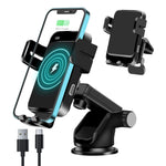 Wireless Car Charger Mount For Iphone 15W Auto Clamping Wireless Charging Car Phone Holder Mount Long Arm Windshield Dash Air Vent For Iphone 13 12 11Pro Pro Max Mini Xs Xr X 8 Samsung S21 S20 S10