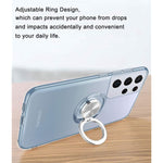 Designed For Samsung Galaxy S21 Ultra 5G Case 6 8 Clear Shockproof Soft Tpu Bumper Finger Ring Holder Anti Scratch Silicone Transparent Protective Cases Cover Crystal Clear