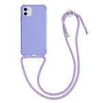 Kwmobile Case Compatible With Apple Iphone 11 Crossbody Case Soft Matte Tpu Phone Holder With Neck Strap Lavender