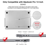 Palm Rest Cover Skin With Trackpad Protector Compatible With Macbook Pro 14 Inch Model A2442 M1 Pro M1 Max With Touch Id Silver