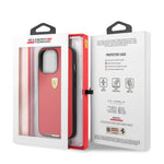 Ferrari Phone Case For Iphone 13 Pro In Red With Italian Flag Line Pu Leather Protective Durable Case With Easy Snap On Shock Absorption Signature Logo