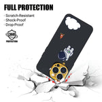 3P Jusy Little Astronaut Compatible With Iphone 13 Pro Max Case 2 Tempered Glass Screen Protector Compatible With Iphone 13 Promax Space Universe Cute Cartoon Pattern Wireless Charging Black