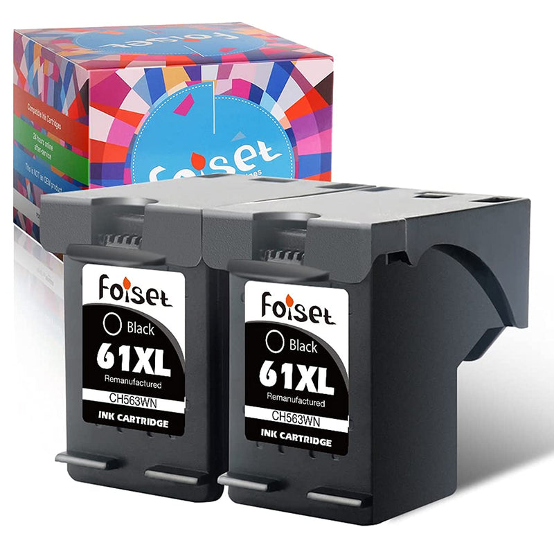 2 Pcs Black 61Xl Inkjet Replacement For Hp 61Xl 61 Xl Ink Cartridges Use With Envy 4500 5530 5535 Deskjet 2540 1010 Officejet 4632 4634 4630 Printer
