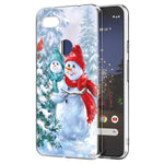 Eouine Google Pixel 3A Xl Case Phone Case Transparent Clear With Pattern Elk Snowflake Shockproof Soft Tpu Silicone Cover Skin For Google Pixel 3A Xl Smartphone Snowman