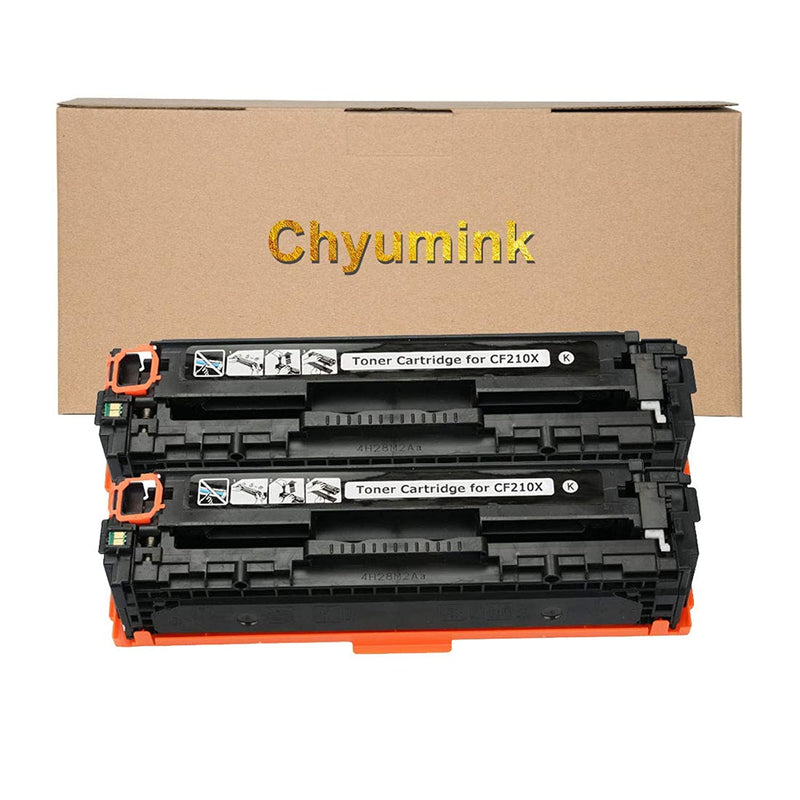 Replacement For Hp 131A Cf210A Black Toner Cartridges Use With Pro 200 Color M251Nw M251N Mfp M276Nw M276N Cp1210 Cp1215 Cp1518 Cp1525Nw 2 Pack