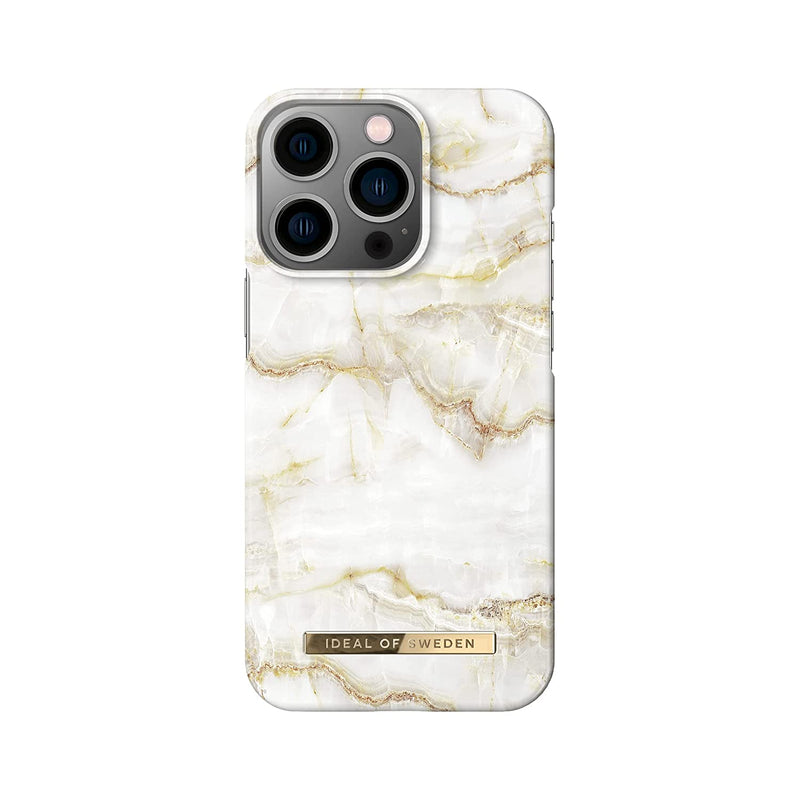 Ideal Of Sweden Mobile Phone Case For Iphone 13 Pro Microfiber Lining Qi Wireless Charger Compatible Golden Pearl Marble